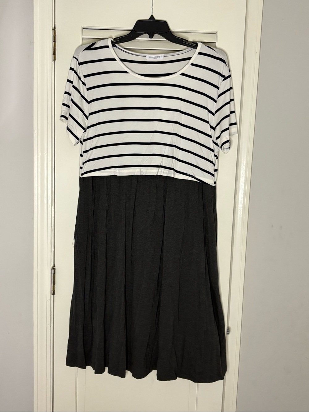NWOT Striped Top + Black Skirt Casual Nursing Dress